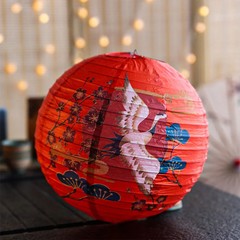 12in Flower Printed Paper Lantern Chinese Japanese Style for Wedding Party Decor