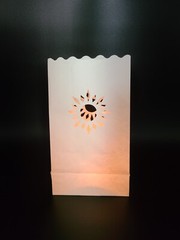 50 SUNBURST Luminary Bags – White for Parties Luaus Beach Luminaria