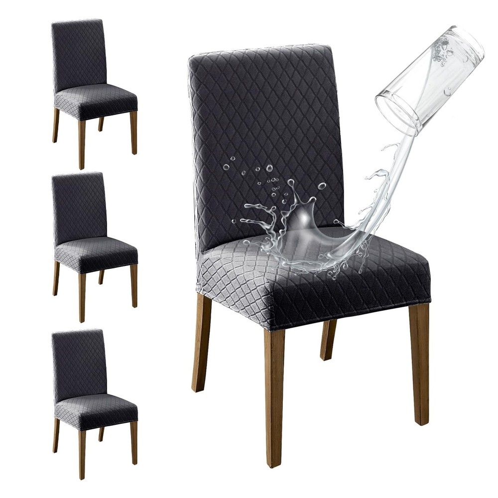 MOSAYT 100% Waterproof Dining Room Chair Covers Set of 4, Super Fit Stretch J…