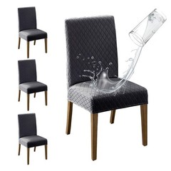 MOSAYT 100% Waterproof Dining Room Chair Covers Set of 4, Super Fit Stretch J…