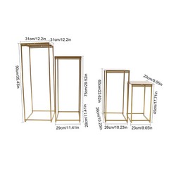 4PCS Metal Flower Rack Vase Stand Gold Flower Stand Column Wedding Party Decor