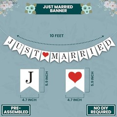 , Just Married Car Magnets – Pack of 15 | Just Married Banner for Multi Color