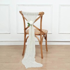 5 IVORY Gauze Cheesecloth CHAIR SASHES Party Events Decorations Supplies