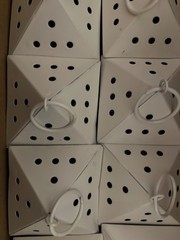 Qty 10 – White Mini Lanterns – 5” to top -Metal & Glass