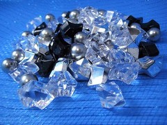 Decorative Bowl Fillers Table Scatters Acrylic Clear Black Silver 6 Packages