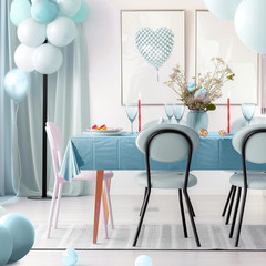 2Pcs Light Blue Foil Metallic Tablecloth Shiny Party Table Cloth 54″ X 72″ Dispo