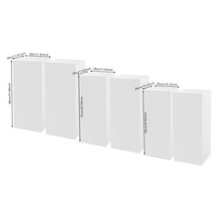 6Pc White Metal Display Pedestal Stands,Cuboid Freestanding Retail Display Riser