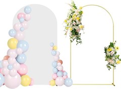 Stylish 7.2FT Wedding Arch Stand and Fitted White Cover for Your Celebrations