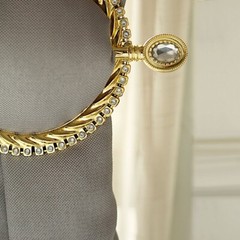 GOLD 2 Plastic 6″ Braided Design CURTAIN TIE Backs Acrylic Crystals Party Events