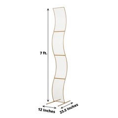 7 ft GOLD Wavy Grid Metal Floral Display Frame Wedding Arch BACKDROP STAND Party