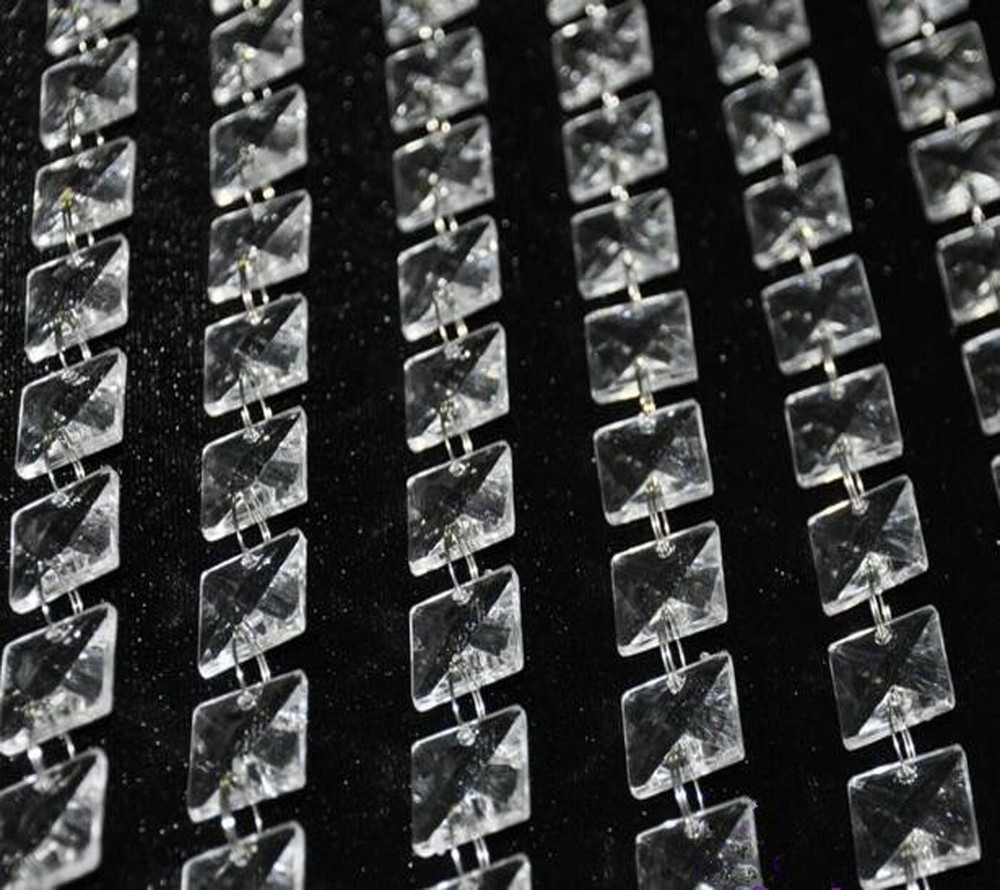 5M Acrylic Crystal Squere Garland Strand Chain Hanging Diamond WeddingTree Decor