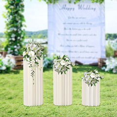 3PCS Cylinder Pedestal Stands Sturdy Multi-Use Display Columns for Wedding,