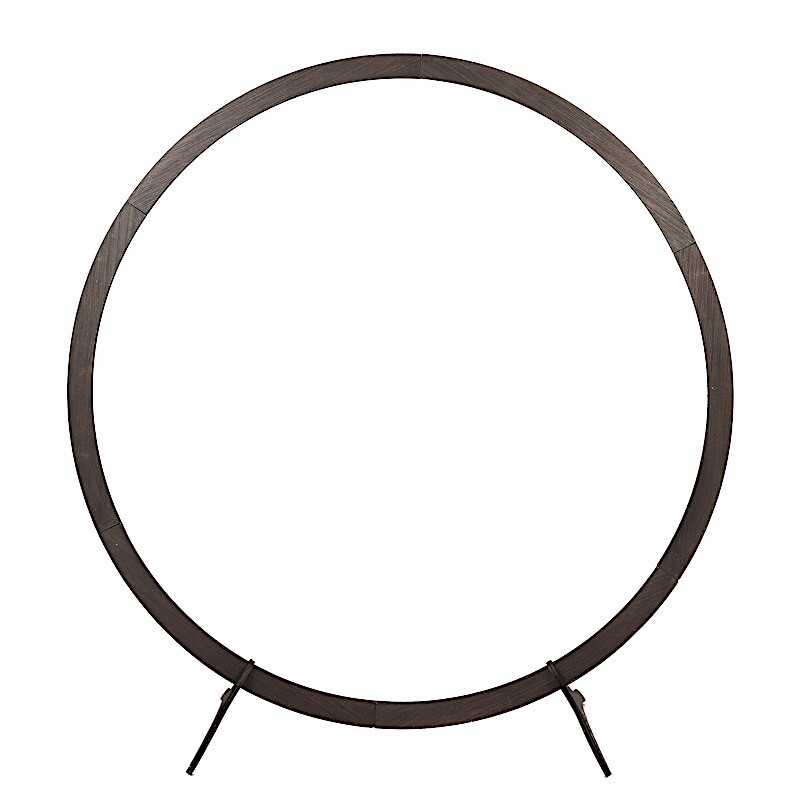 7.4 ft Dark Brown Round Natural Wood Wedding Arch Backdrop Stand Party Events