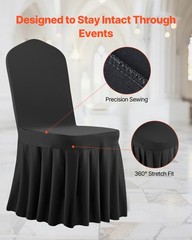 VEVOR 30PCS Black Stretch Spandex Folding Chair Covers for Wedding Party Dining