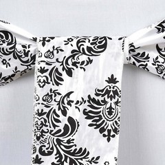 100 pcs CHAIR SASHES FLOCKING DAMASK Ties Bows Wedding Party Decorations SALE