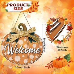 Shellwei Thanksgiving Fall Door Decoration Pumpkin Welcome Sign Thanksgiving …