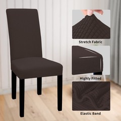 Easy-Going 100% Waterproof Dining Room Chair Cover Set of 4, Stretch Jacquard…