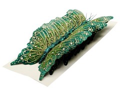 12PC 4″ Hunter + Gold Glitter Feather Butterflies Craft DIY Wedding Cake Topper