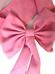 Spandex Chair Sashes Pink Pre Tied Bows Banquet Wedding Party Decoration 10 Pcs