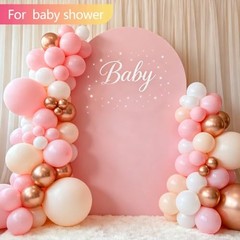 6.0 FT Arch Backdrop Cover Spandex Fitted Arch Party Cover for Photo, 6 FT Pink