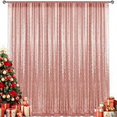 Wedding Rose Gold Sequin Background – 10x10FT Glitter Fabric