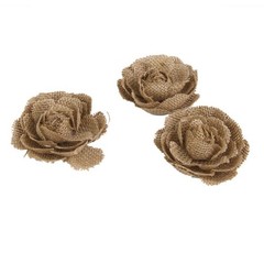 6Pcs Reusable Burlap Flowers for Crafts Rustic Wedding Party Decoration Khaki