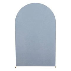 8 ft DUSTY BLUE Matte Fitted Spandex Round Top Arch Backdrop STAND COVER Party