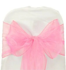 130pc Organza Chair Sashes Bows Wedding Banquet Party Event Decor New – Pink