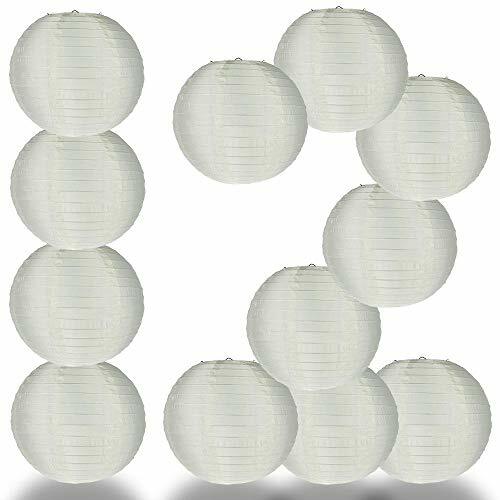 Quasimoon 12 PACK | 14″ White Nylon Lantern, Even Ribbing, Durable, Hanging P…