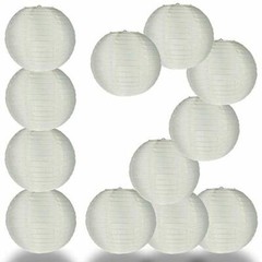 Quasimoon 12 PACK | 14″ White Nylon Lantern, Even Ribbing, Durable, Hanging P…
