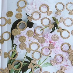 Gold Wedding Confetti Engagement Party Decorations Bridal Shower Confetti