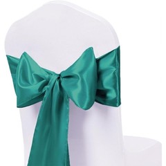 Satin Chair Sashes Teal 7×108 Inch Wedding Party Banquets Events Reusable New