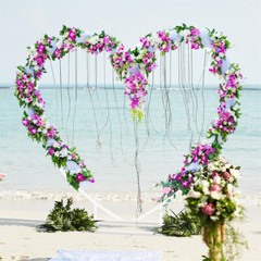 Metal Arch Backdrop Stand White Heart-shaped Wedding Decoration Rack In/Outdoor