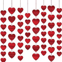 15 Pcs Heart Shape Hanging String Garland Kids Party Decor Valentine’s Day