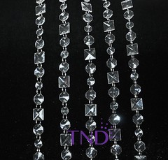 OCTAGON & SQUARE ACRYLIC CRYSTAL GARLAND STRAND CHAIN HANGING DIAMOND TREE DECOR