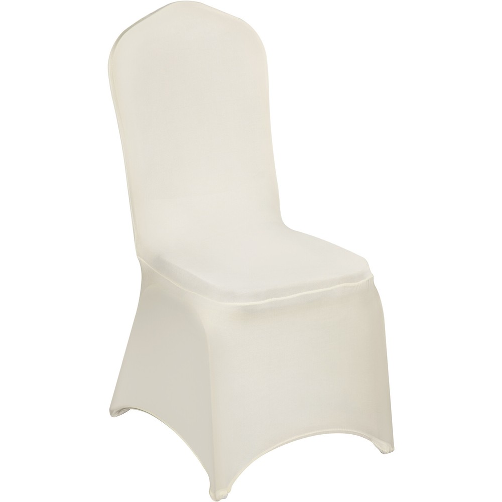 VEVOR 100 PCS Ivory Chair Covers Polyester Spandex Stretch Slipcovers Wedding