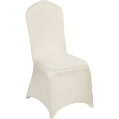 VEVOR 100 PCS Ivory Chair Covers Polyester Spandex Stretch Slipcovers Wedding