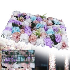 12 Pcs Artificial Flower Grid Panels DIY Flowers Wall Frames Plastic Flower Wall