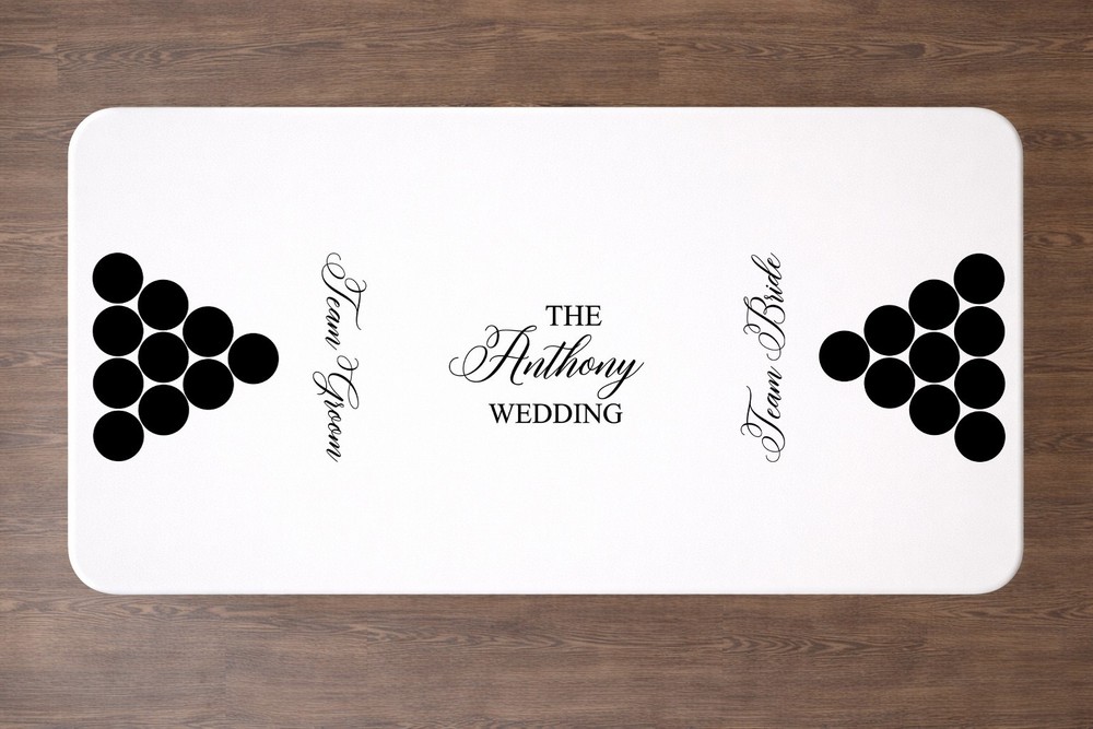 Custom Name Beer Pong Vinyl Decal Sticker Set Wedding Party Bride Groom Table