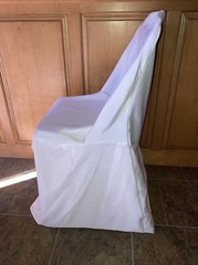 White Linen Polyester FOLDING CHAIR COVERS Reusable – Wedding Event Party