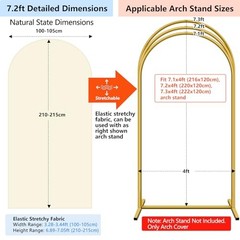 Arch Backdrop Cover 7.2 ft, 6ft, Wedding Arch Covers 7.2 ft, 6 ft Beige
