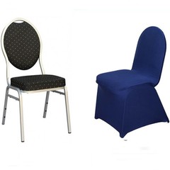 6 Navy Blue SPANDEX CHAIR COVERS for Wedding Banquet Party Reception Decorations