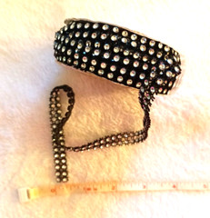 Black Rhinestone double Row, Satin Ribbon, Mesh Ribbon Wedding Party Birthday
