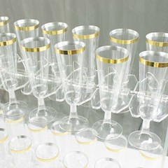 CLEAR 20 Acrylic 3″ GLASS HOLDERS Hooks Champagne Stand Party Events Decorations