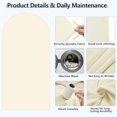 Arch Backdrop Cover 7.2 ft, 6ft, Wedding Arch Covers 7.2 ft, 6 ft Beige
