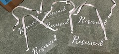 6 Pcs Reserved Signs for Wedding Chairs Reserved Chair Signs Clear With White