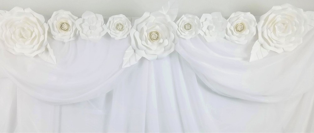 Decor In The Box 15pc Handmade Wedding Paper Flower Set, Fully Assembled (White)