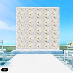 12PCS Artificial Flower Wall Panels White Artificial Flower Wall Backdrop Panels