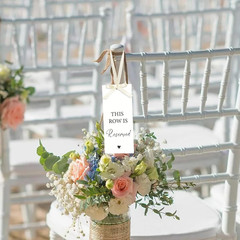 12 Pack Wedding Reserved Seating Tags for Chairs,This Row Is Reserved Signs with