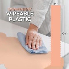 Peach Plastic Disposable Table Runner. 5 Pack 14 x 108 inch. Scallop Table Ru…